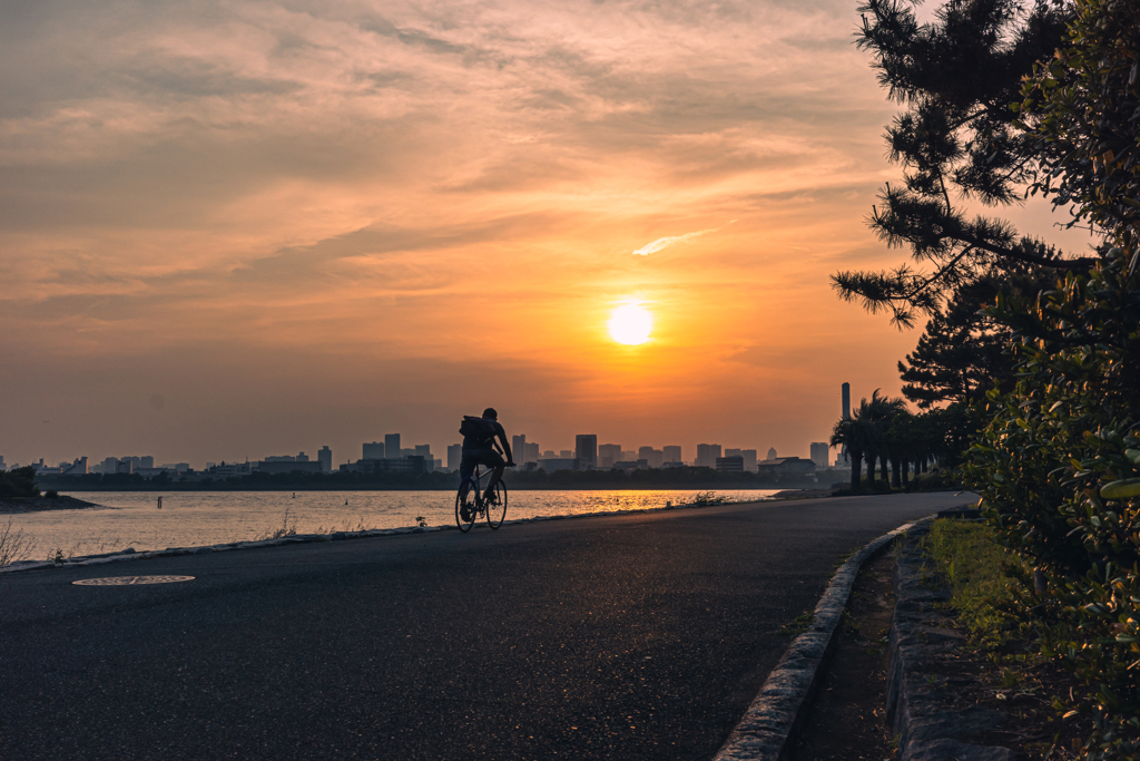 夕陽に向かって(サイクリングver)