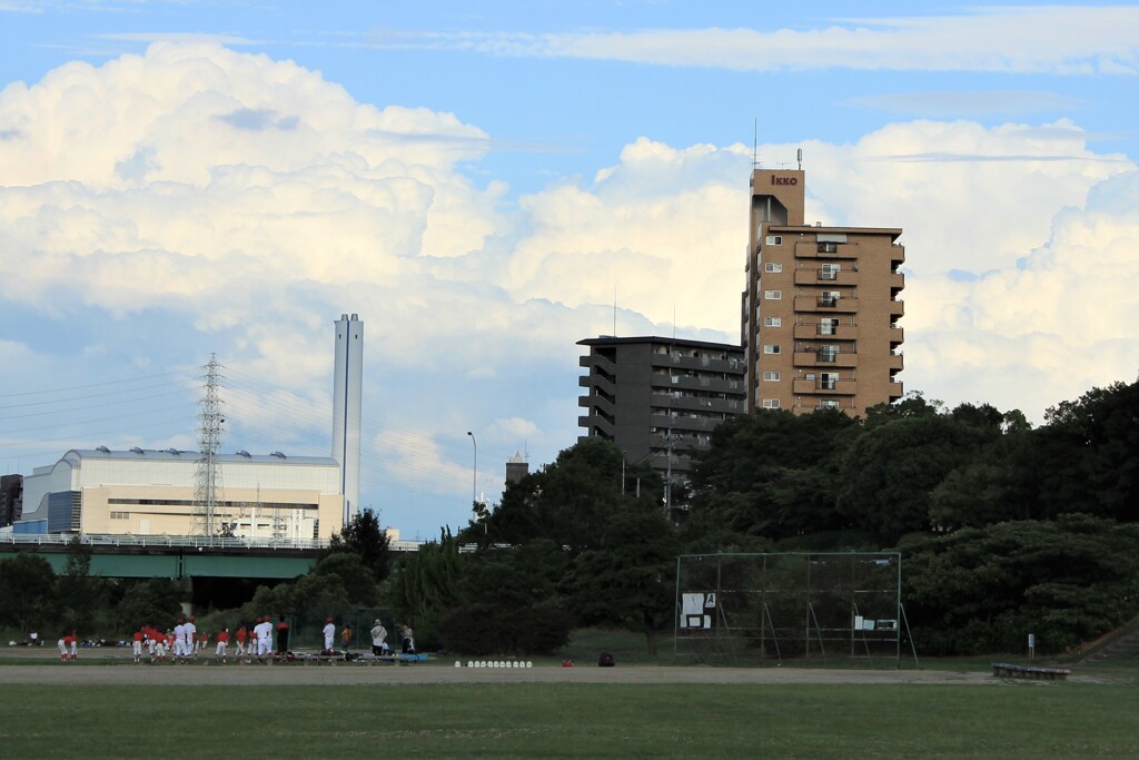 真夏の河川敷