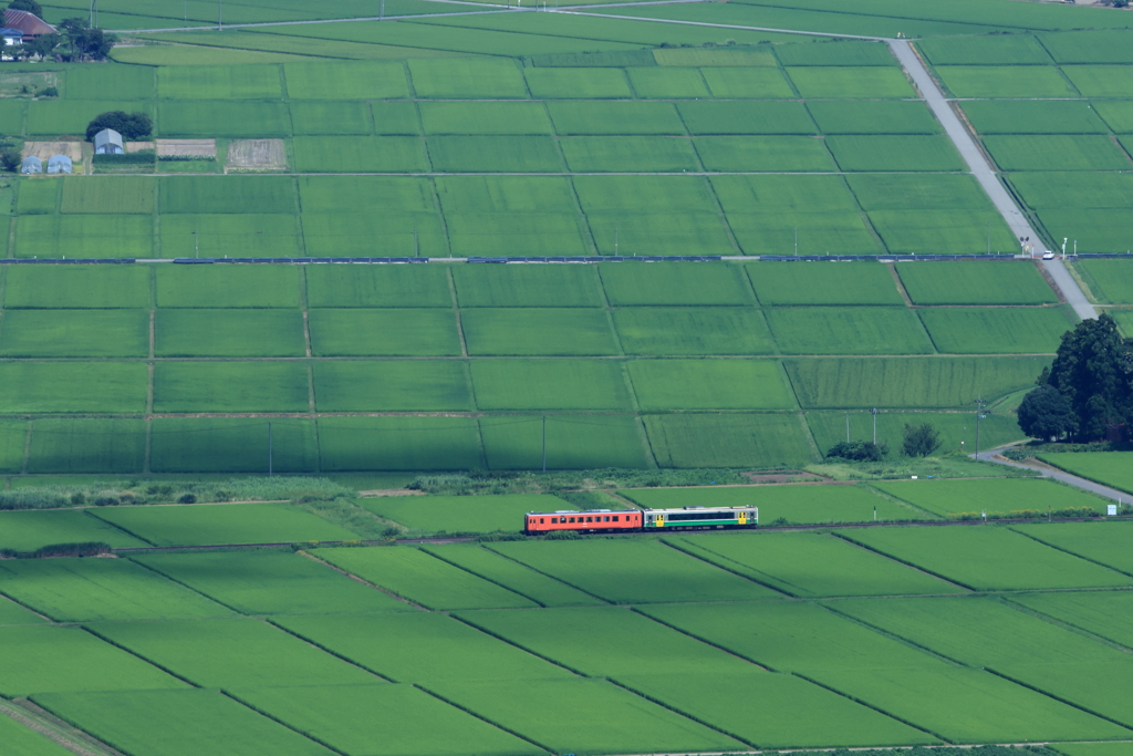 只見線と田園風景
