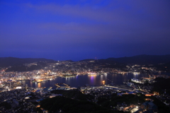 夜景長崎と少し青空
