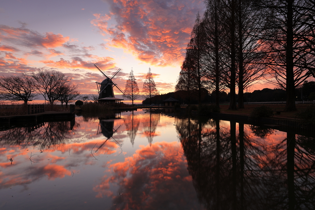 風車とリフレクション