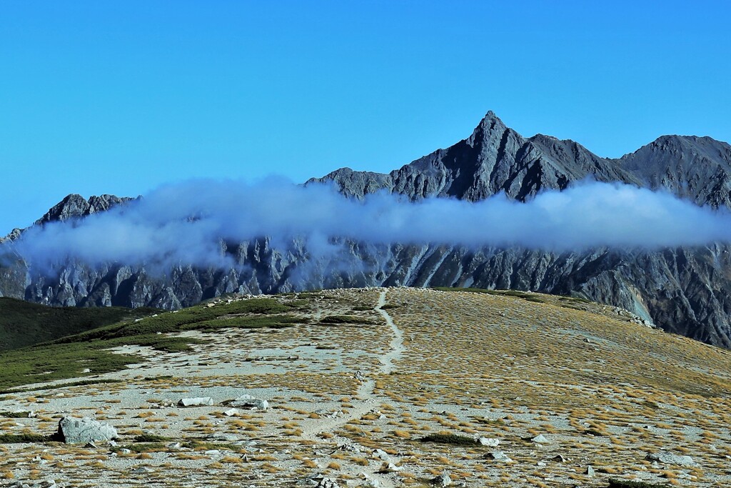 双六岳山頂から