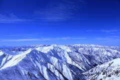 谷川岳山頂から苗場山方面