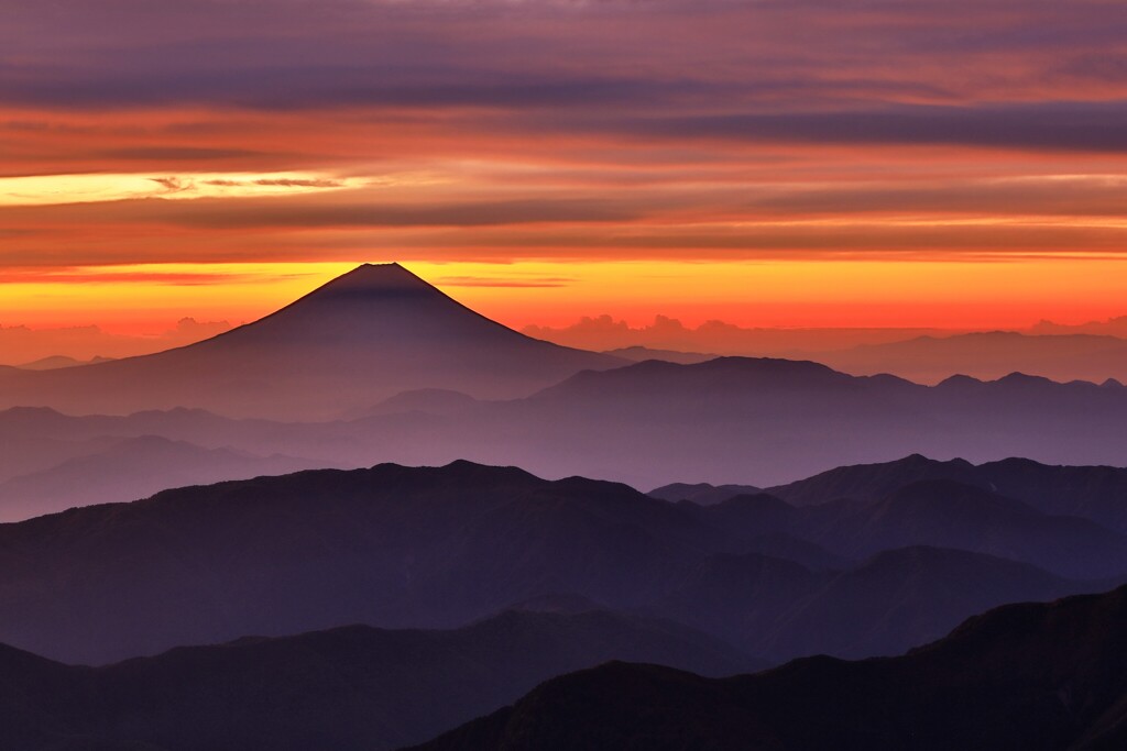 あかね空と富士山