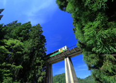橋梁と青空と只見線