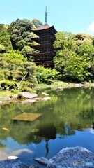 新緑に包まれた五重塔
