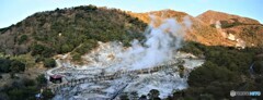 雲仙温泉・八万地獄のパノラマ写真