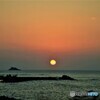 山陰海岸の夕日