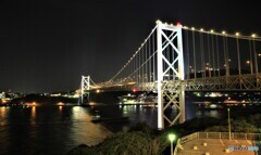 関門大橋のライトアップ