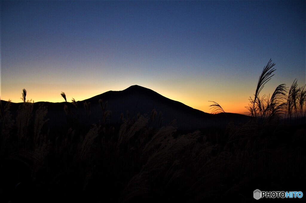 湧蓋山の夕景