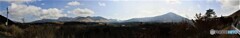 冬の九重連山をパノラマ遠望