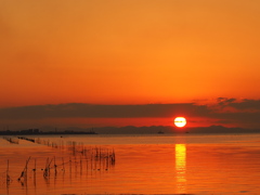 木更津の夕陽、、、