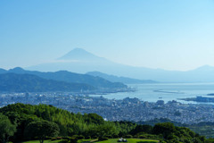 早朝の富士　部屋からの眺め