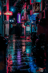 長崎、雨の裏路地
