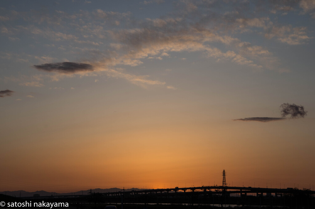 夕焼け荒川サイクリング