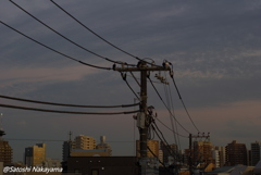 曇り空の夕暮れ