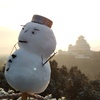姫路城　雪だるま