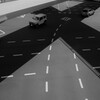 X型歩道橋の影