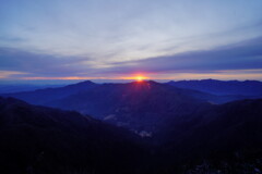 祖母山山頂からの御来光