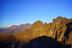 根子岳南峰から見る西峰と高岳