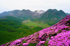 平治岳南峰から見る九重連山