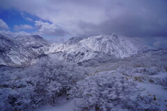 三俣山に咲く雪の華