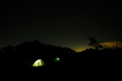 白髪避難小屋からの夜景