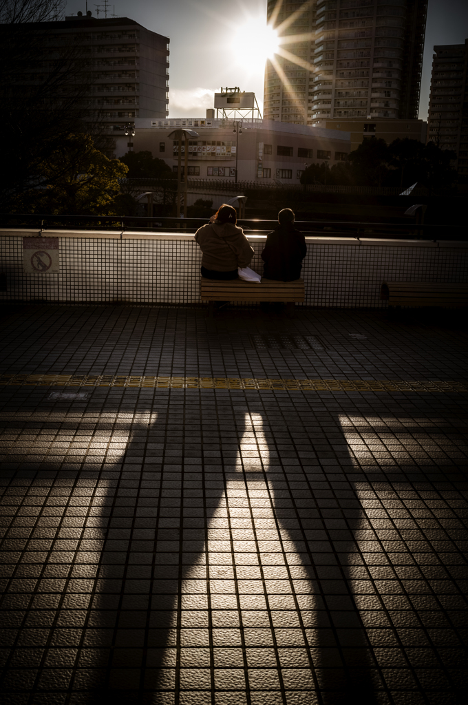 街の風景35 ~夕暮れベンチ~