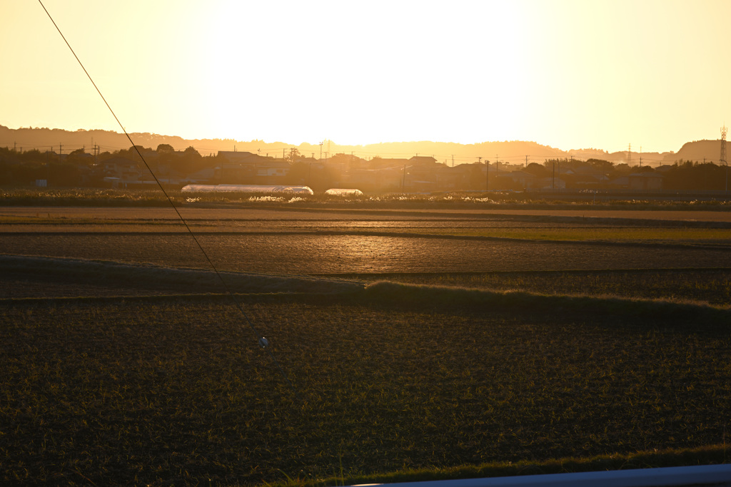 秋の夕日