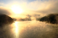 幻想的な朝霧情景