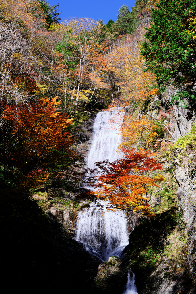 木曽町唐沢の滝・紅葉撮影＃２