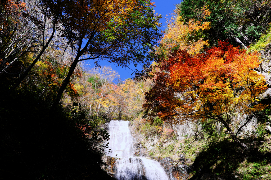 木曽町唐沢の滝・紅葉撮影＃９