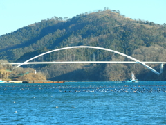 気仙沼大島大橋とタグボート