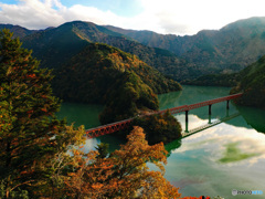 大井川鉄道紅葉の湖上駅（2024）