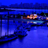 港の夕景