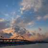 港の夕景