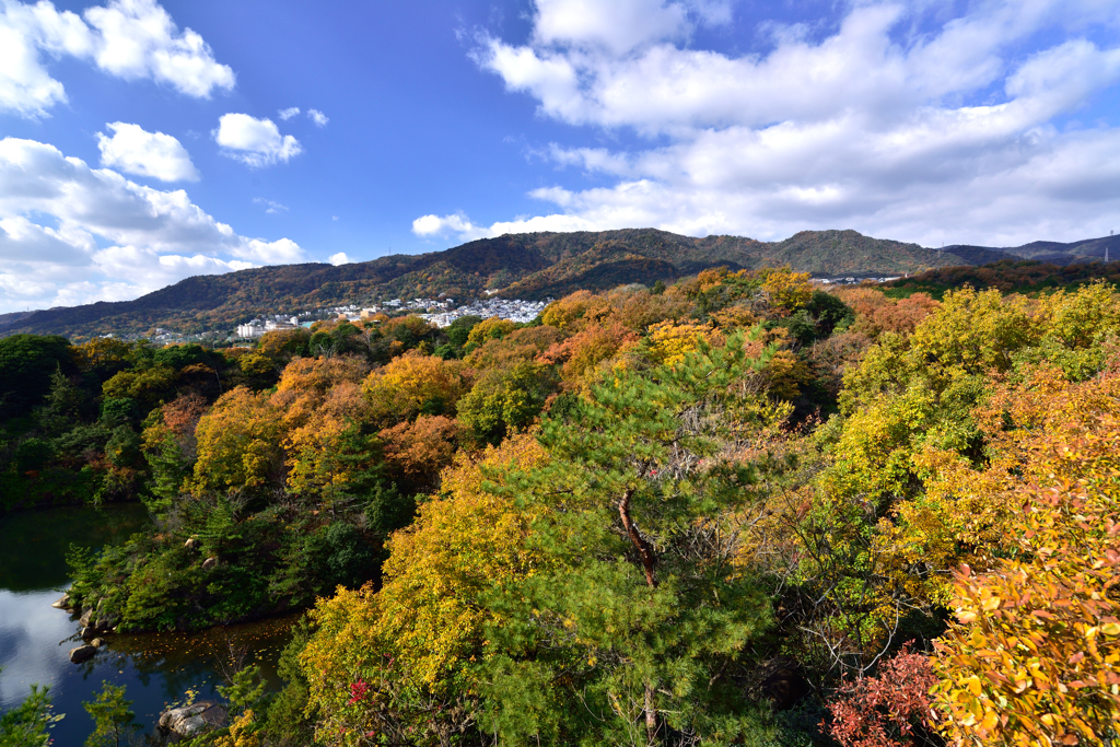 六甲山を望む