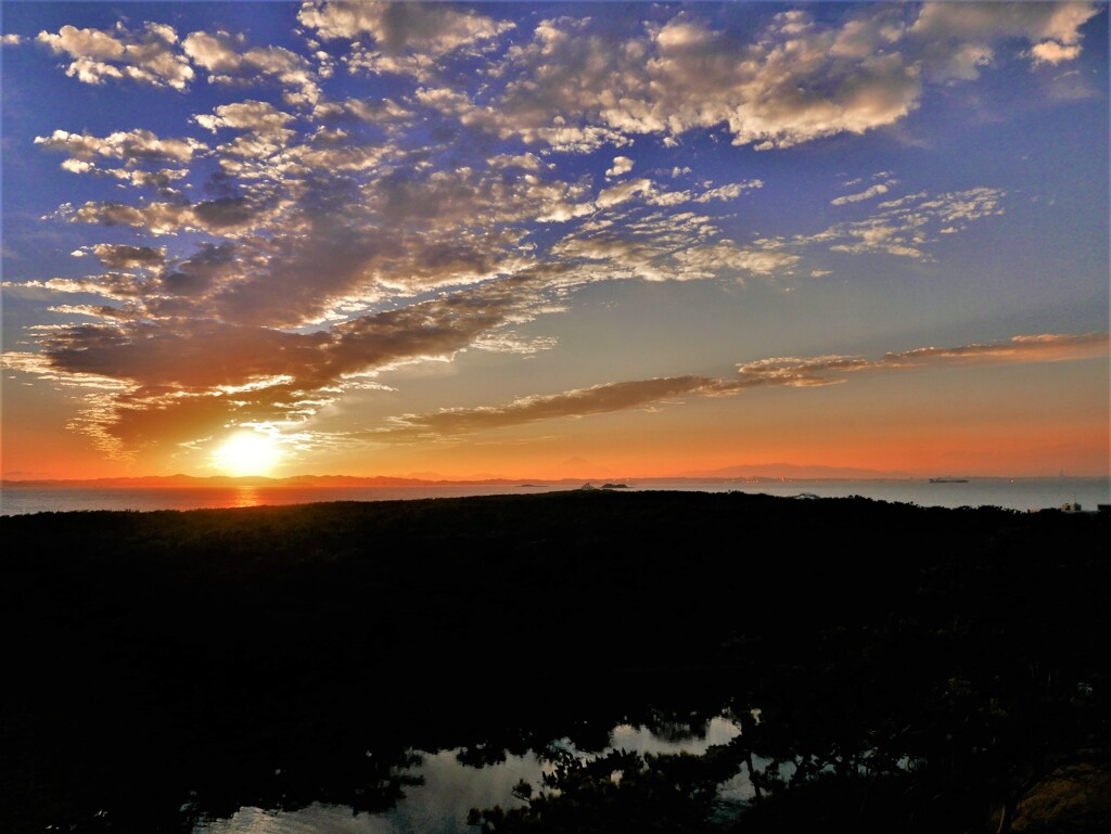 岬の夕陽
