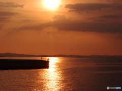 夕陽に溶けて