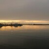 夕陽さす港