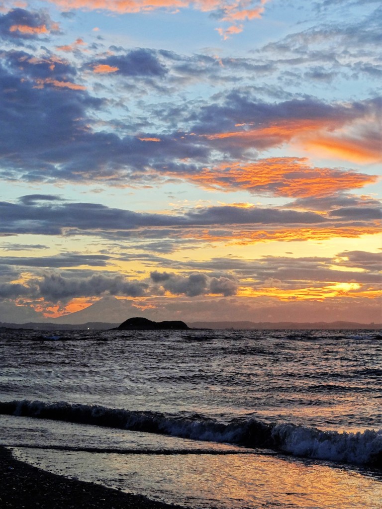 彩色夕景…富津岬にて