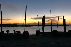 船揚げ場からの夕景