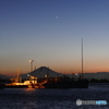 夕景・・・星と船と富士山と