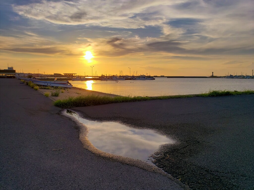 台風一過の夕景