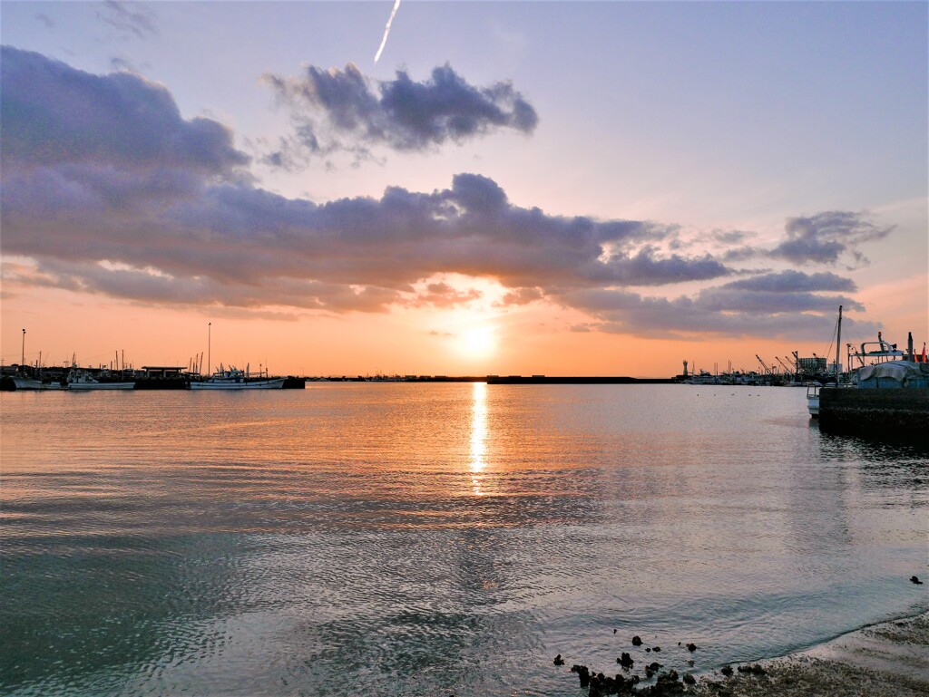 夕凪の港