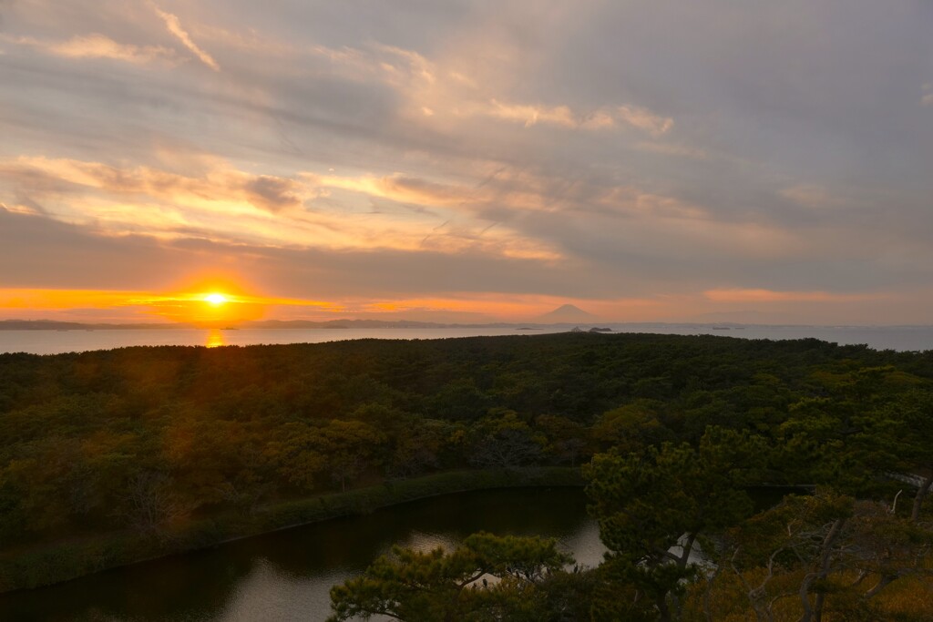 岬の夕陽