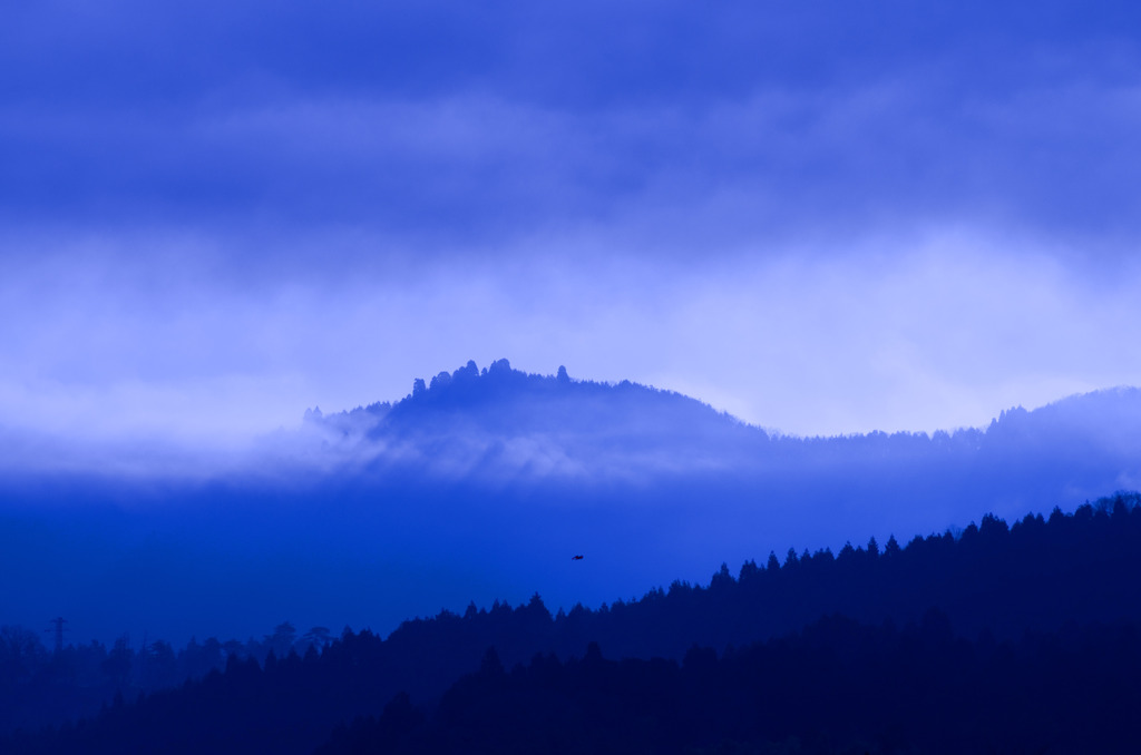 朝霧の里山