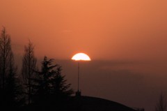 The setting sun
