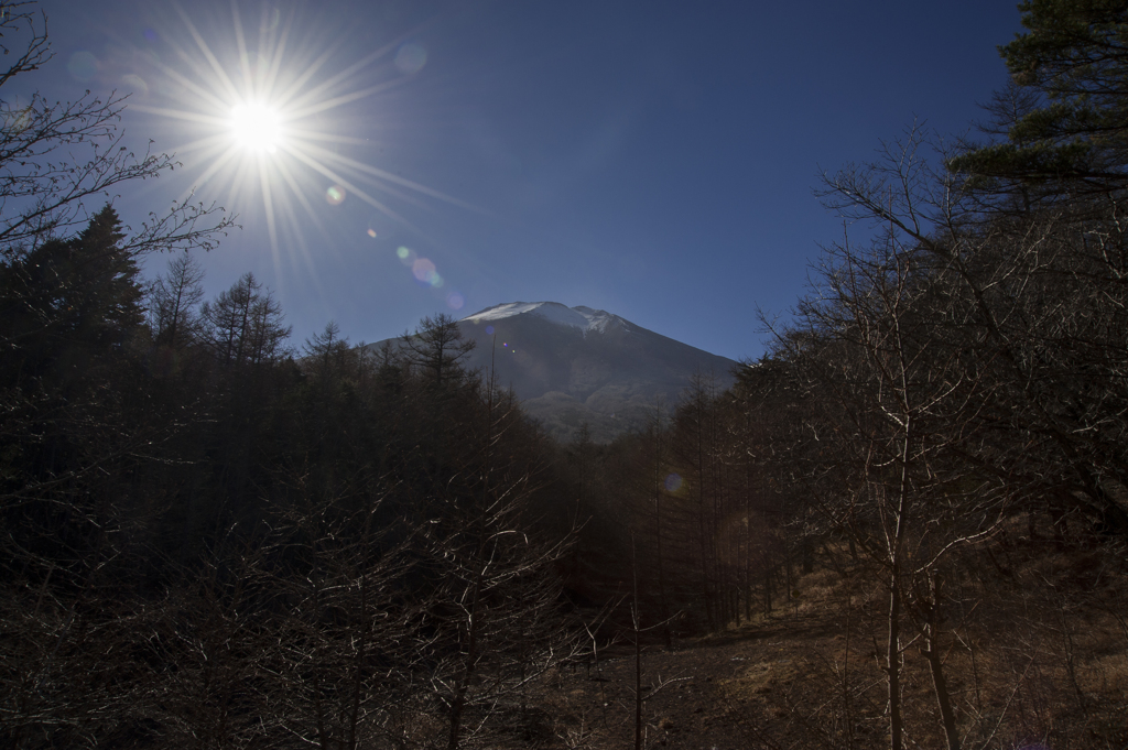 富士山・逆光