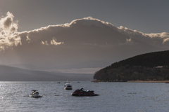 山中湖　富士山　逆光1